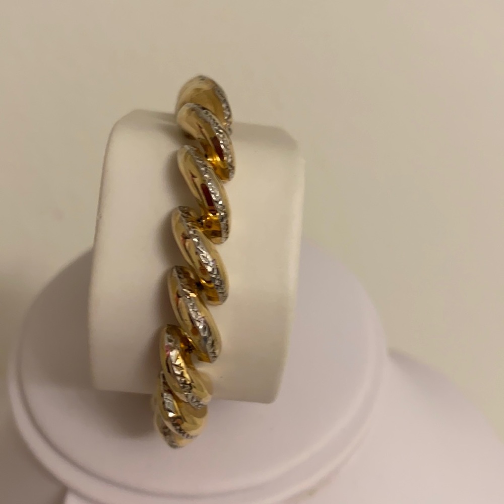 1/20 14k Gold Bracelet with Silver Etching